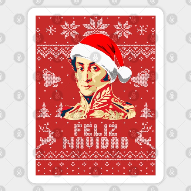 Simon Bolivar Feliz Navidad Sticker by Nerd_art